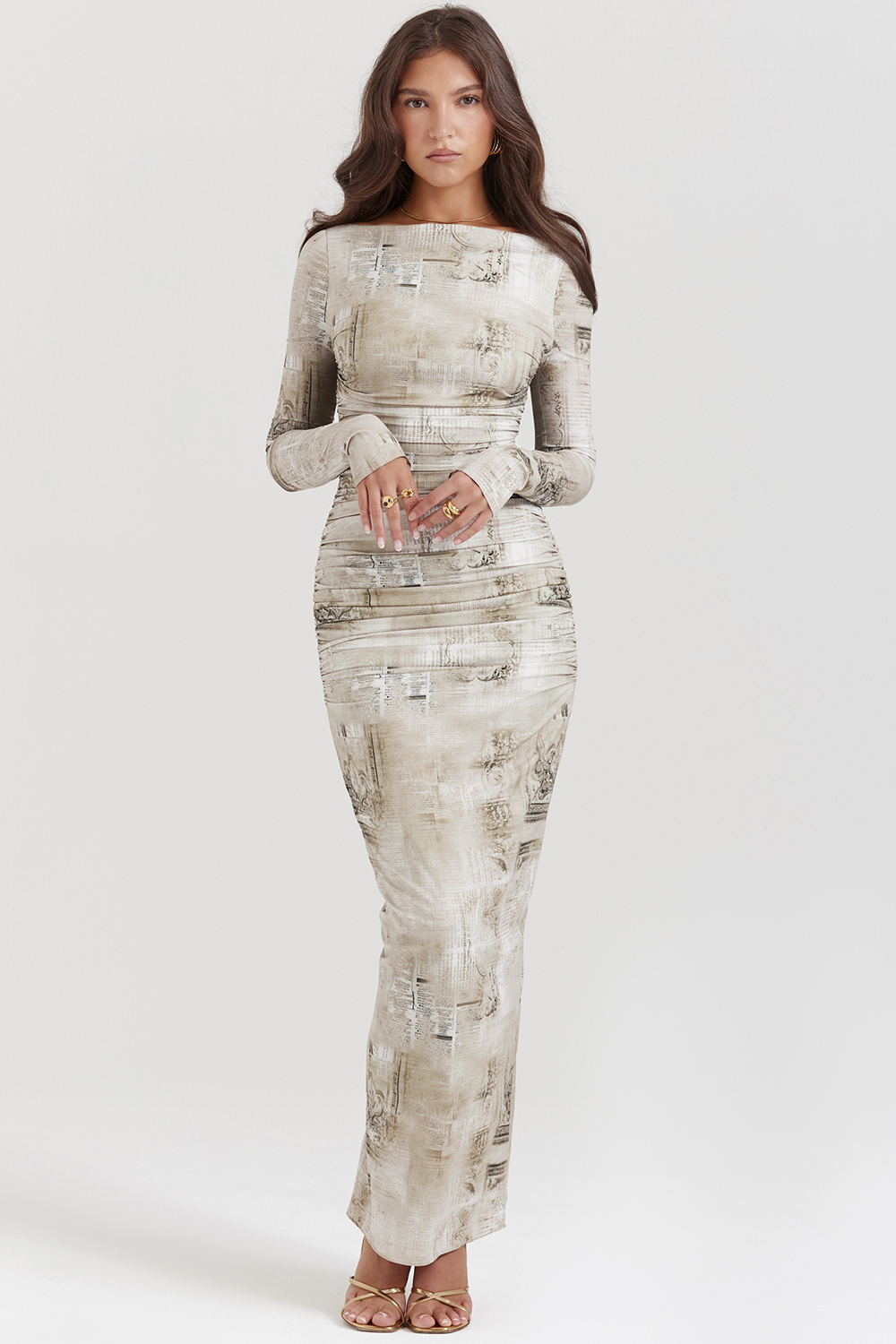 Lanetta Pale Sage Print Maxi Dress - luluinthesky