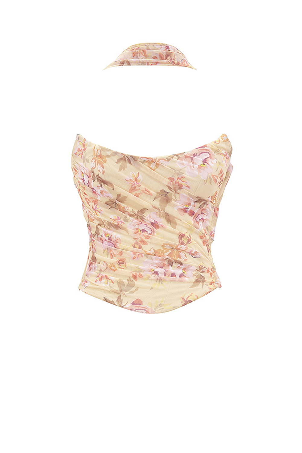 Hallie Honeyflower Print Strapless Corset With Neck Scarf - luluinthesky