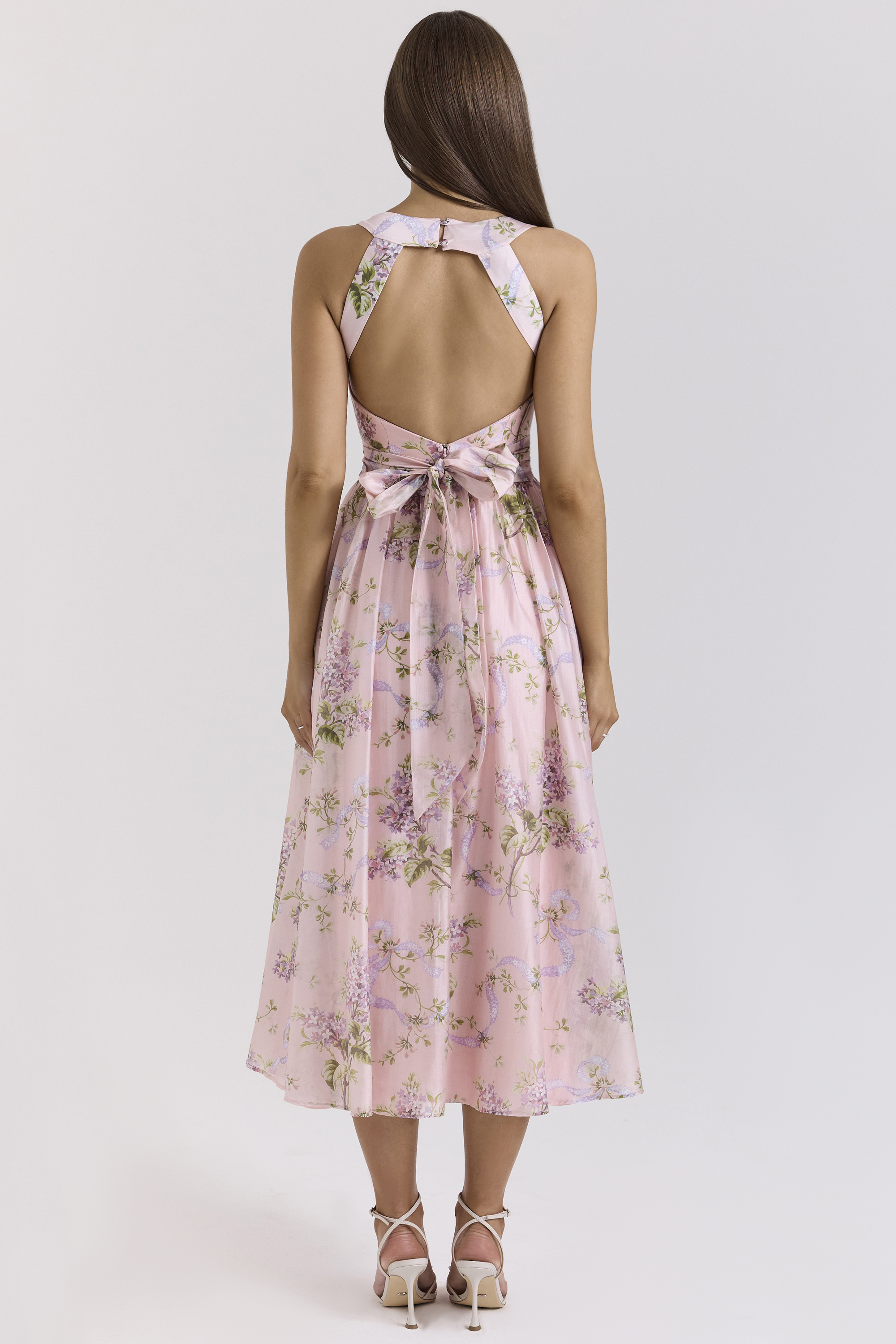 Minerva Pink Floaty Chiffon Midi Sundress - luluinthesky