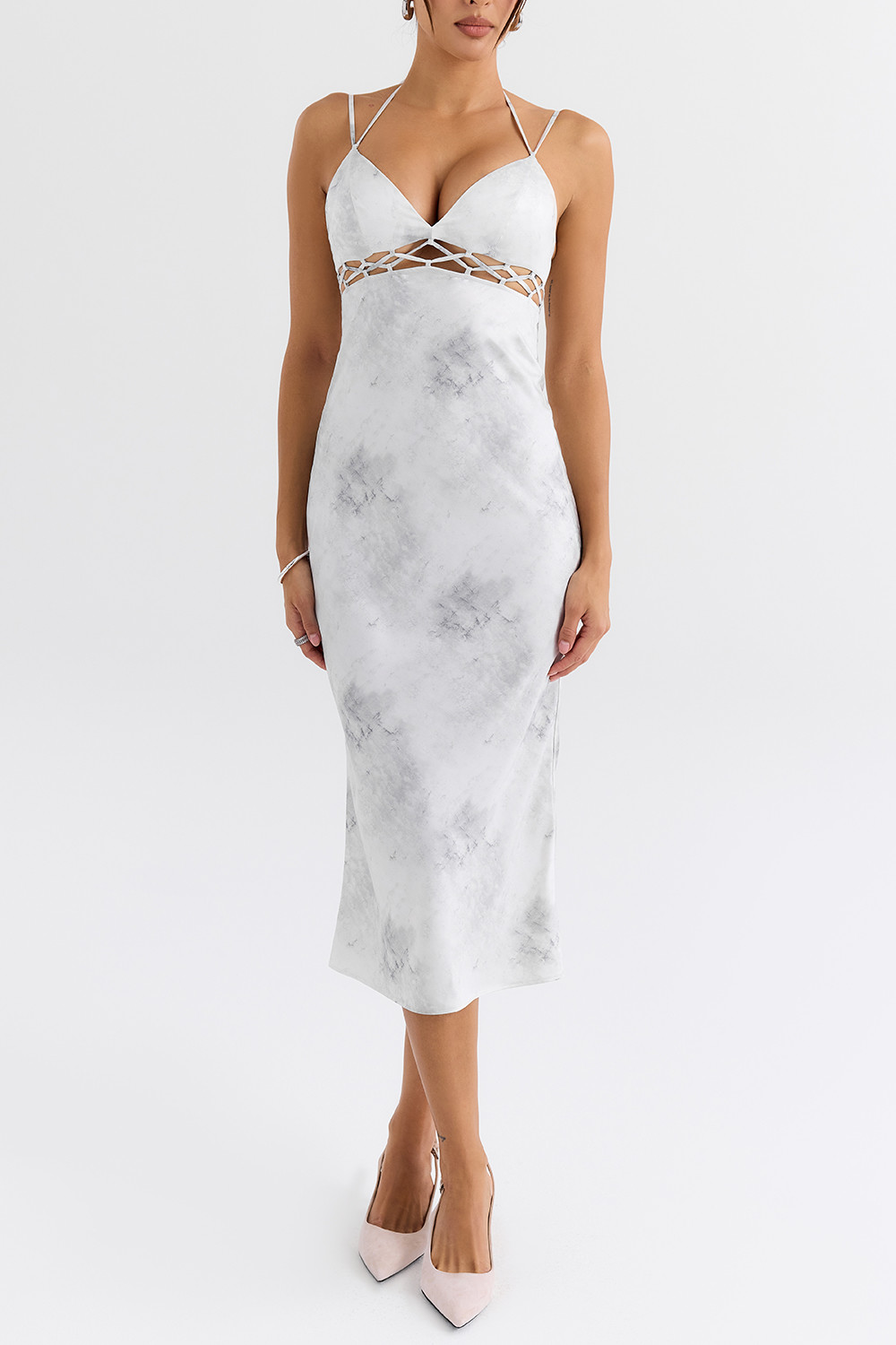 Mistress Rocks Marble Satin Slip Dress - SALE - luluinthesky