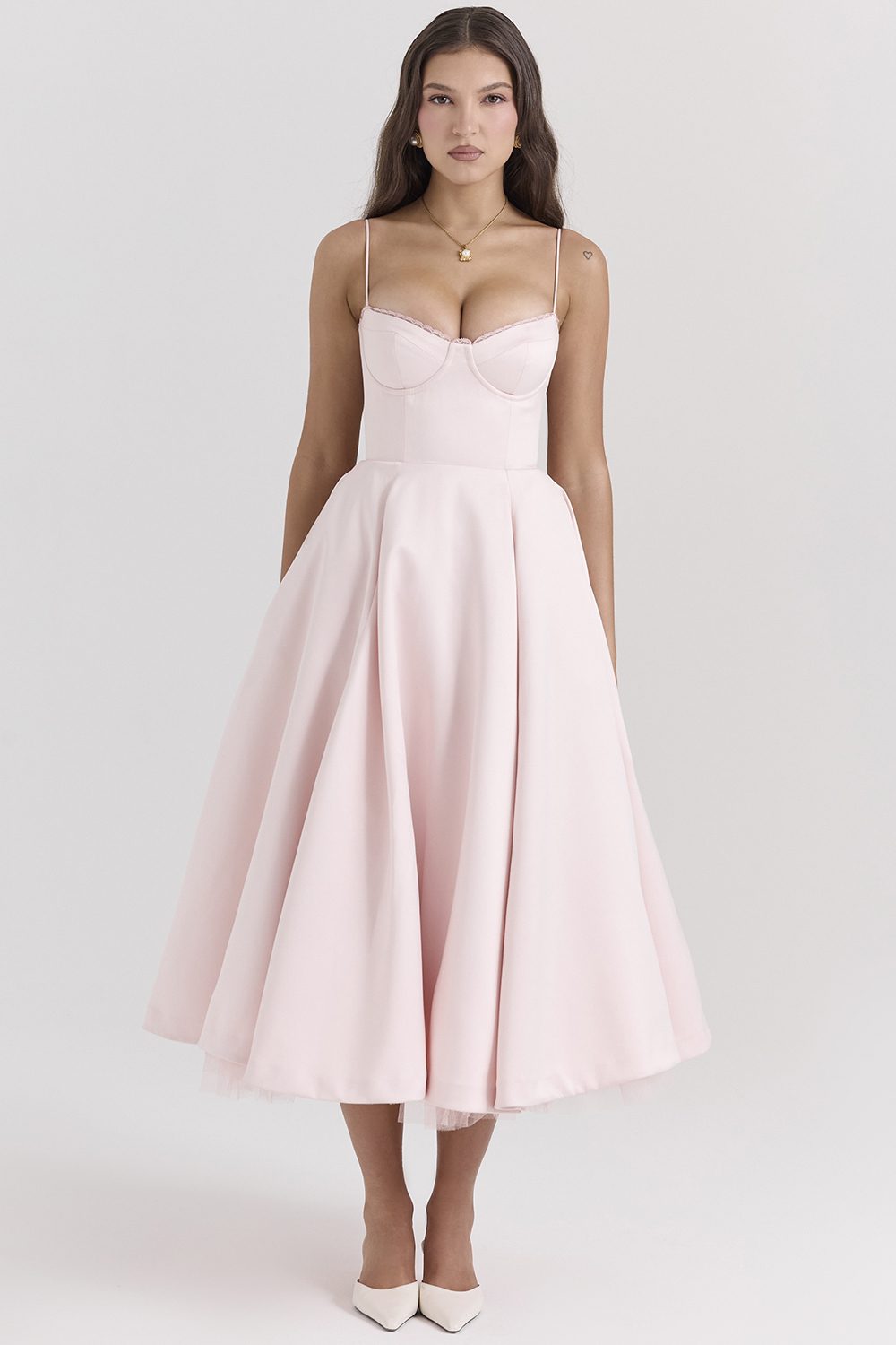 Mademoiselle Ballerina Pink Midi Dress - luluinthesky