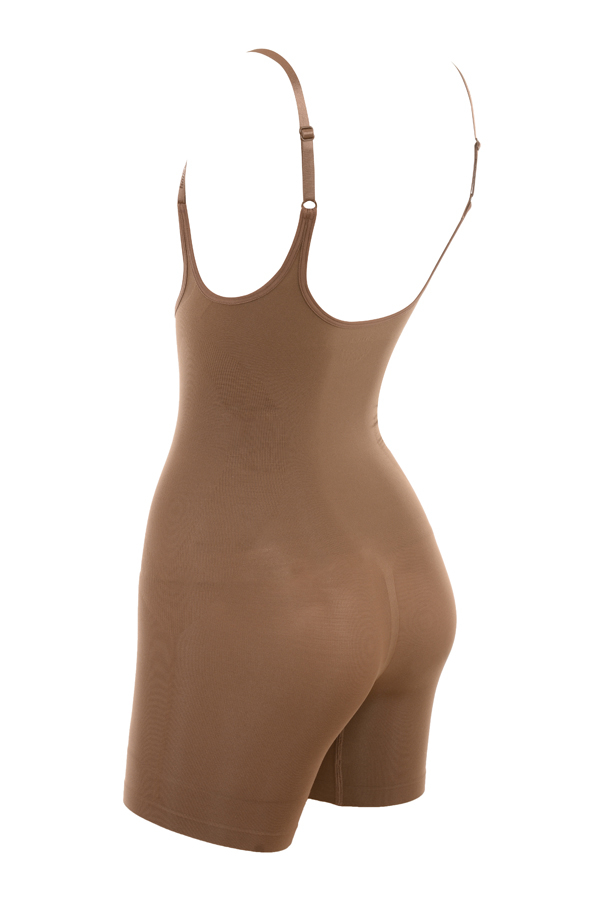 Mid Thigh Sculpting Bodysuit Mocha - luluinthesky