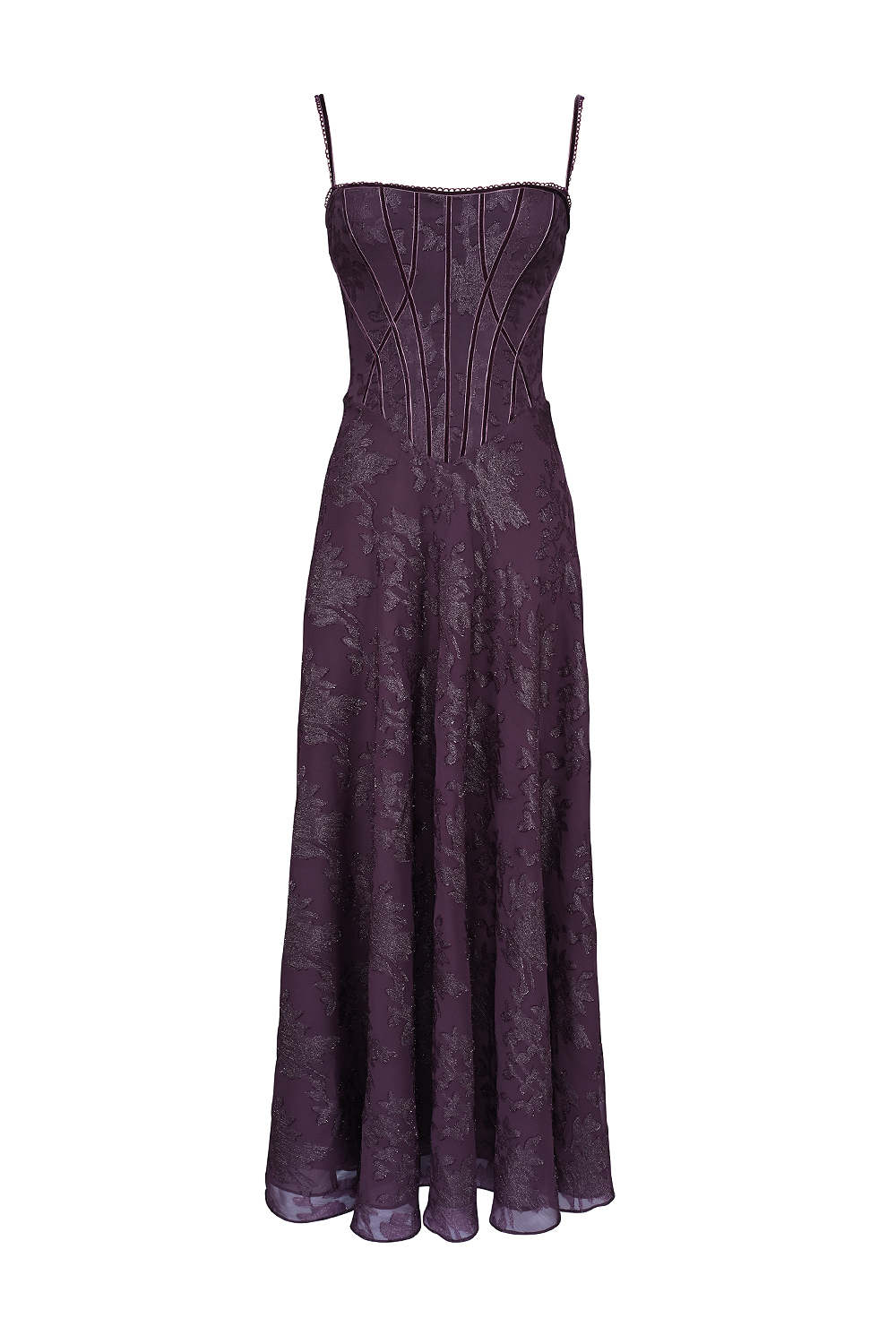 Esme Grape Lurex Chiffon Maxi Dress - luluinthesky