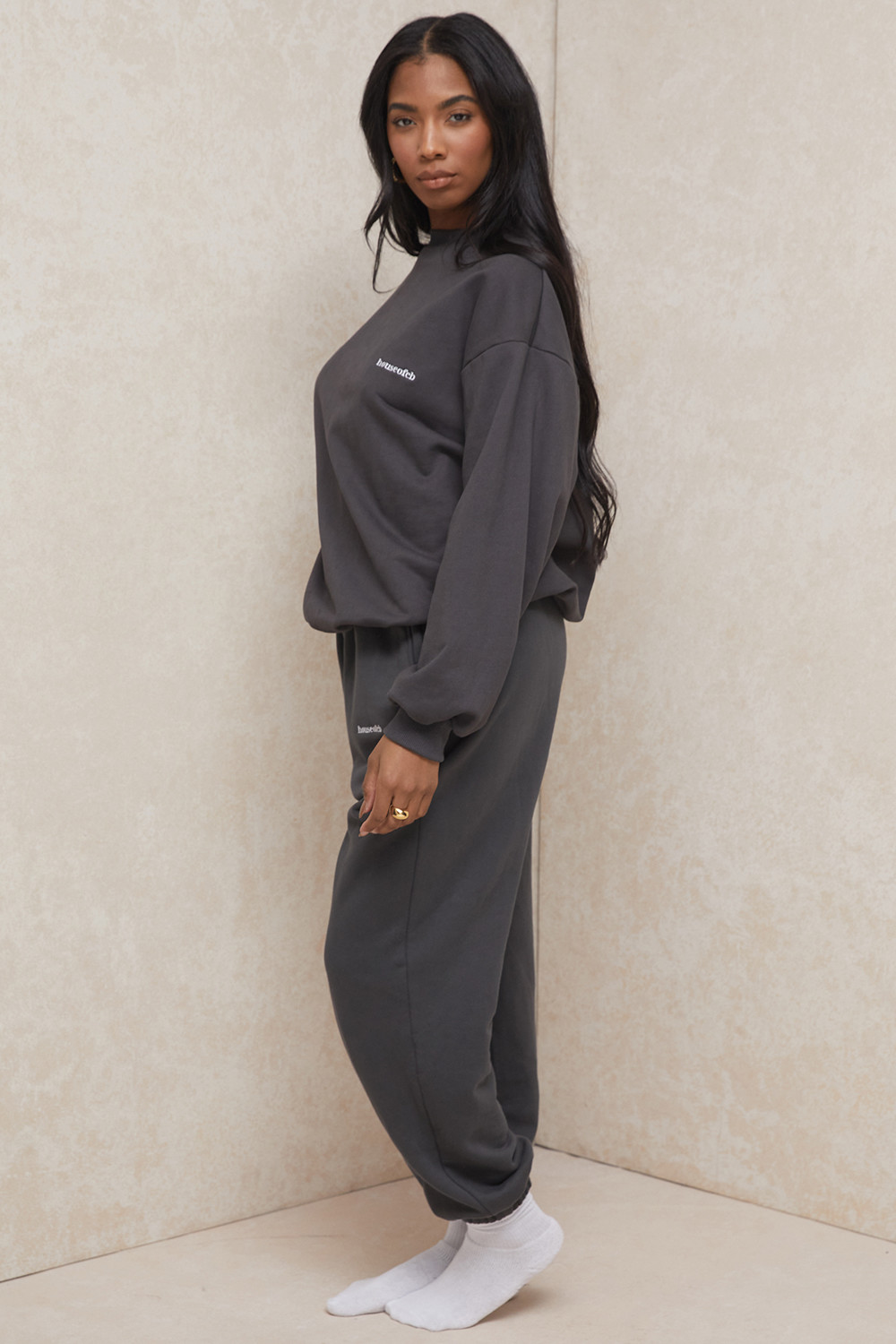 Sky Charcoal Fleece Back Jogging Trousers - luluinthesky