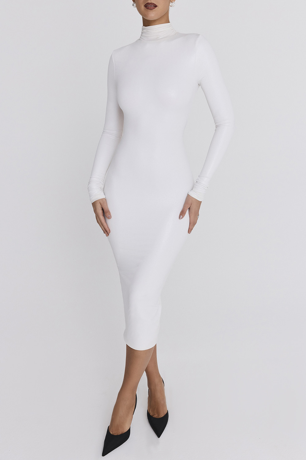 Mistress Rocks White Glitter Jersey Open Back Midi Dress - SALE - luluinthesky
