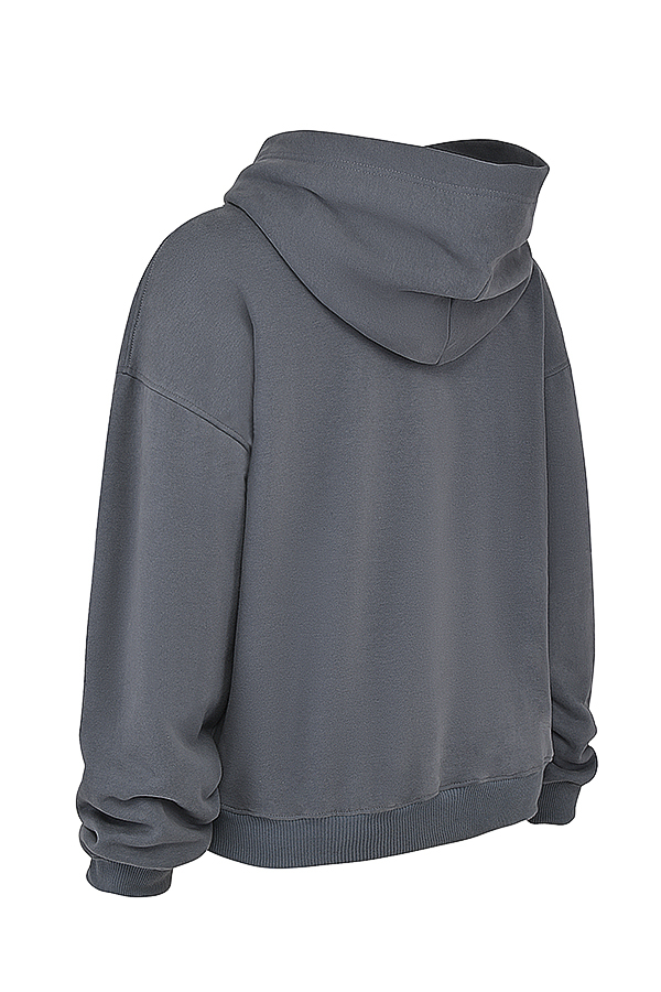 Muse Slate Cotton Fleece-Back Hoodie - luluinthesky