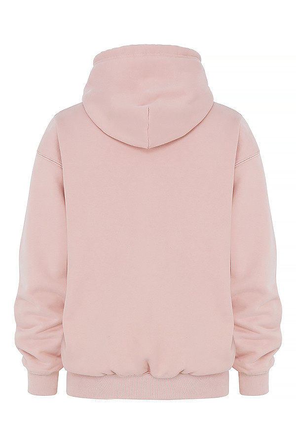 Halo Blush Cotton Fleece-Back Oversized Hoodie - luluinthesky