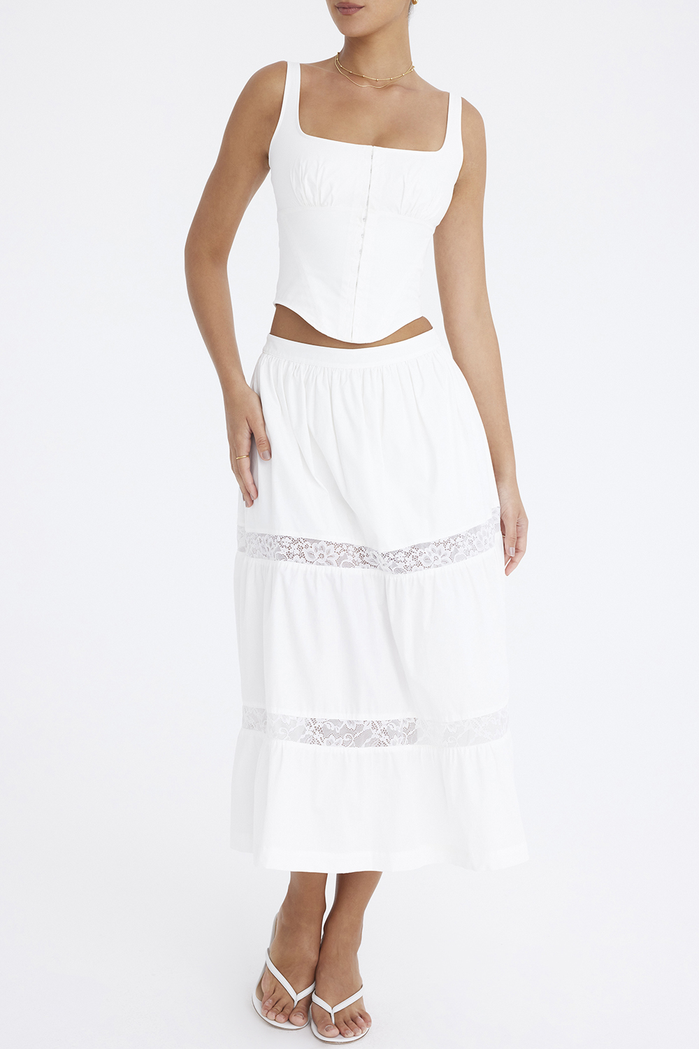 Mistress Rocks White Panelled Midi Skirt - SALE - luluinthesky