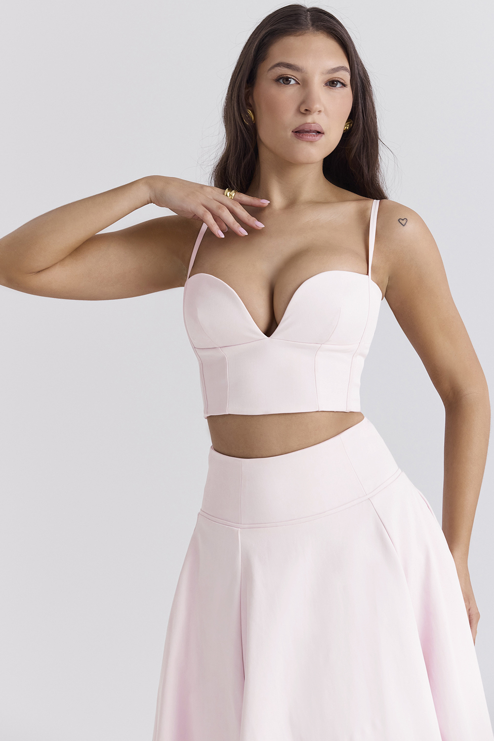 Pabla Ballerina Pink Cropped Bralette Top - luluinthesky