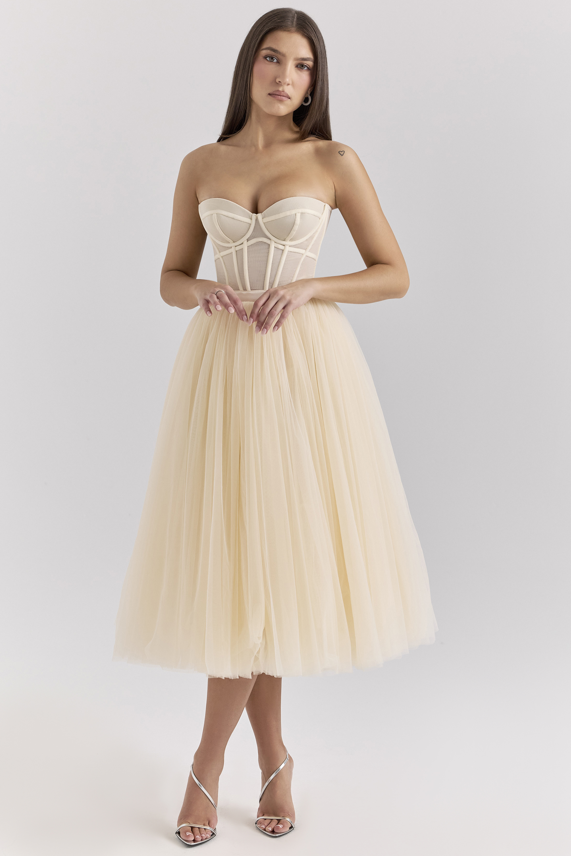 Darling Vintage Cream Tulle Midi Dress - luluinthesky