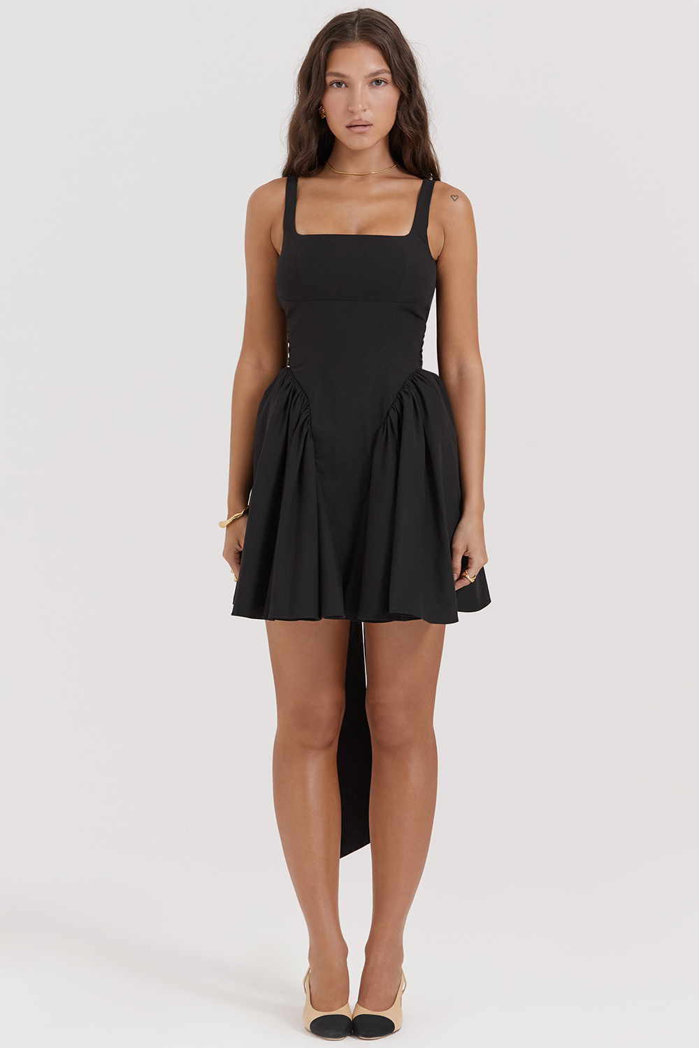 Florianne Black Bow Mini Dress - luluinthesky