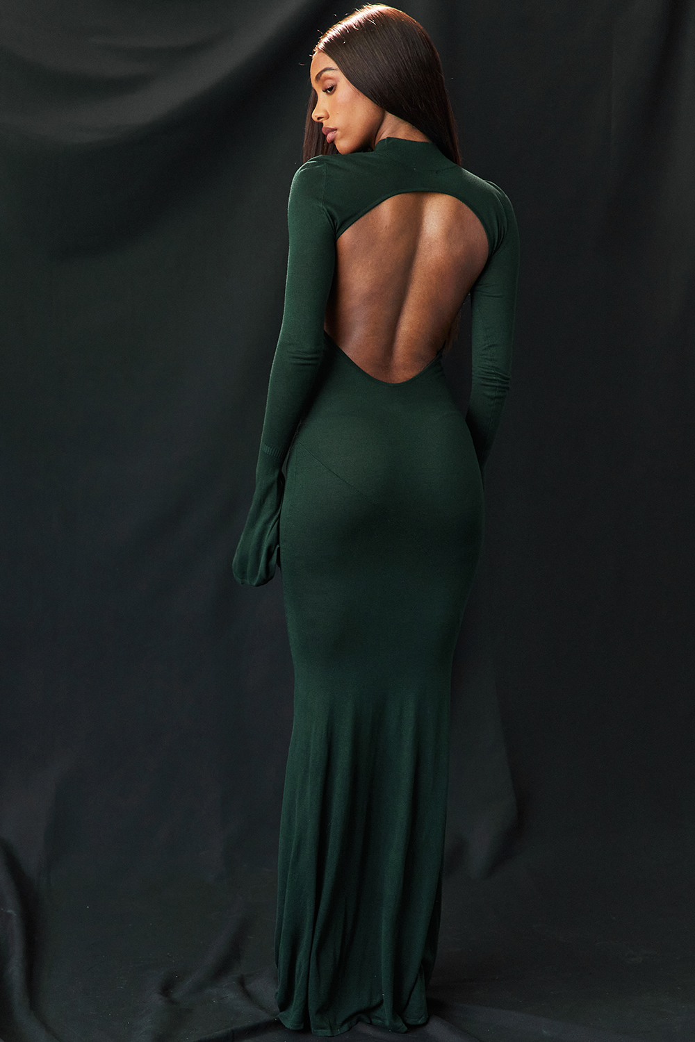 Sancha Forest Green Knit Maxi Dress - luluinthesky