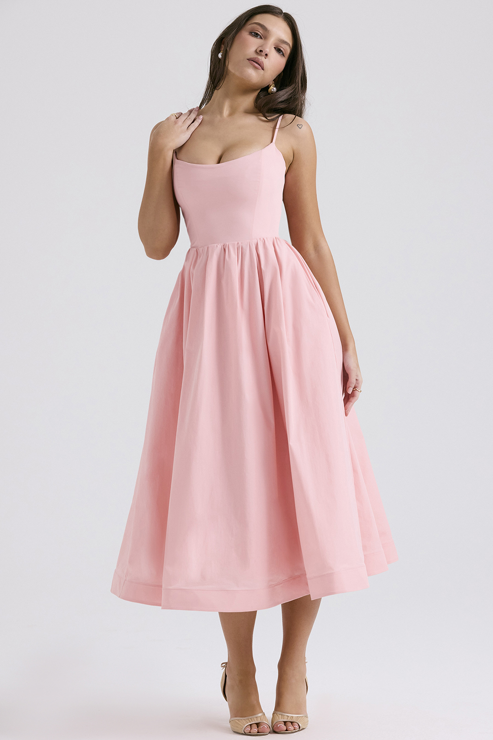 Lolita Rose Pink Cotton Corset Sundress - luluinthesky