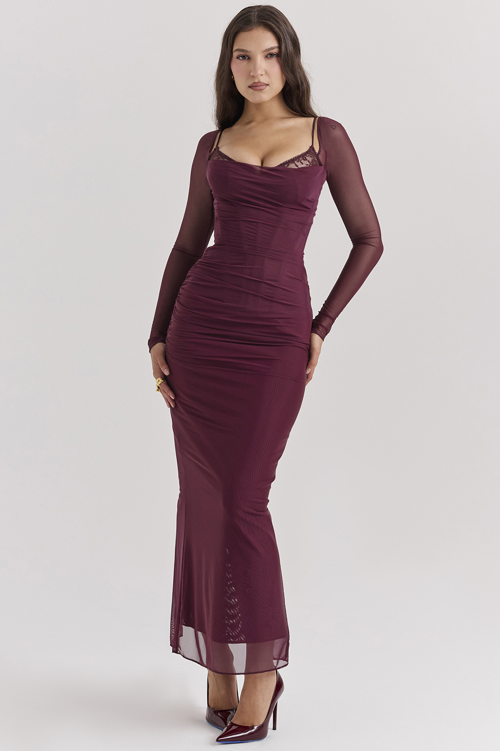 Katarina Wine Maxi Dress - luluinthesky