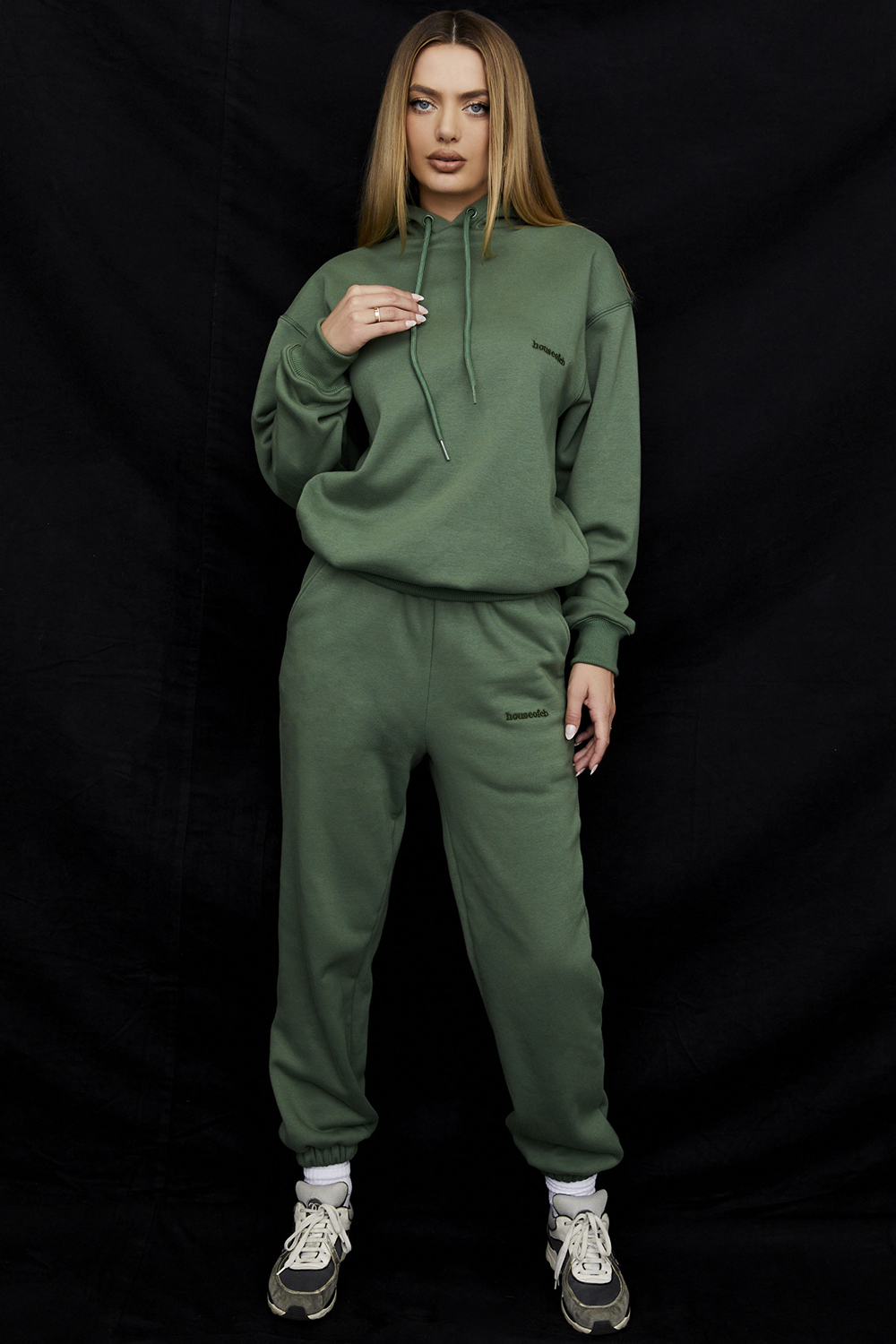 Sky Moss Fleece Back Jogging Trousers - luluinthesky