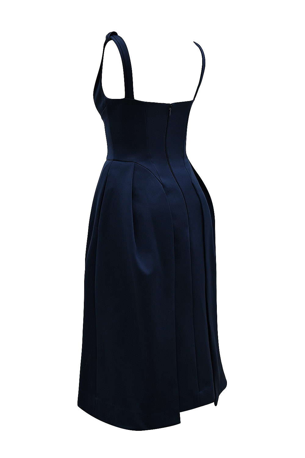 Paloma Midnight Twist Strap Satin Midi Dress - SALE - luluinthesky