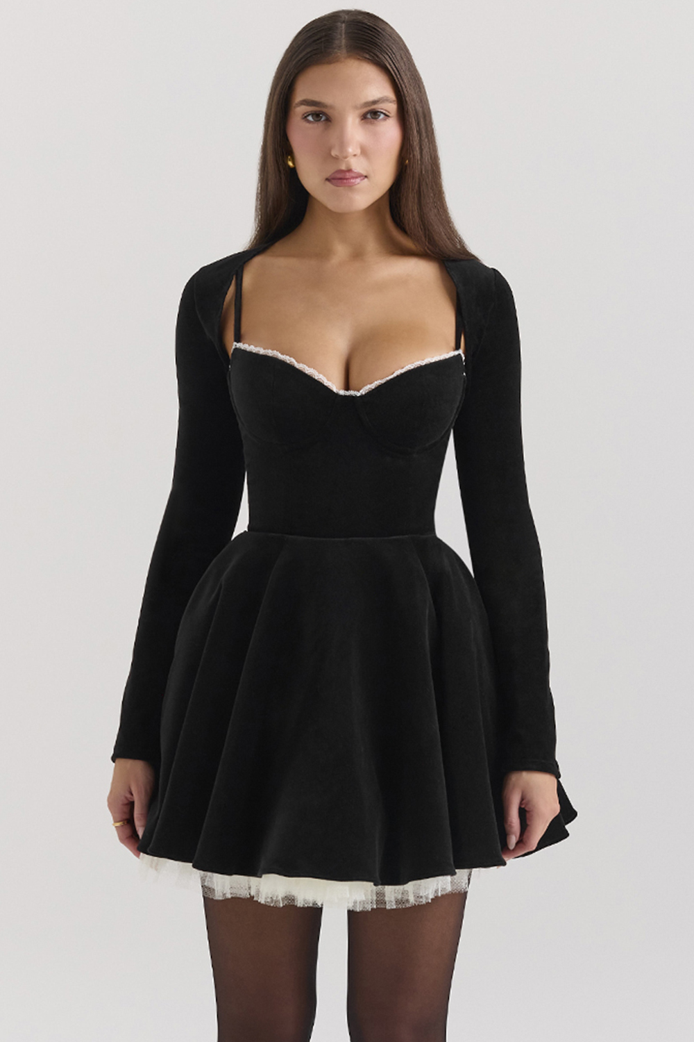 Harmony Black Stretch Velvet Cropped Bolero - luluinthesky