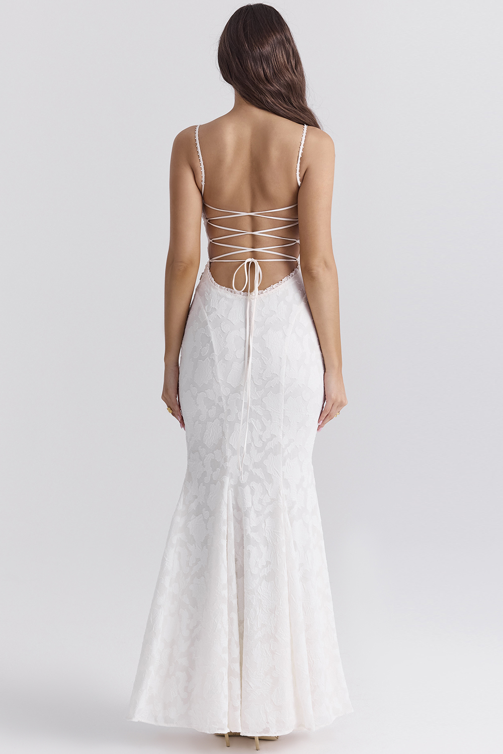 Joan Ivory Lace Up Back Maxi Dress - luluinthesky