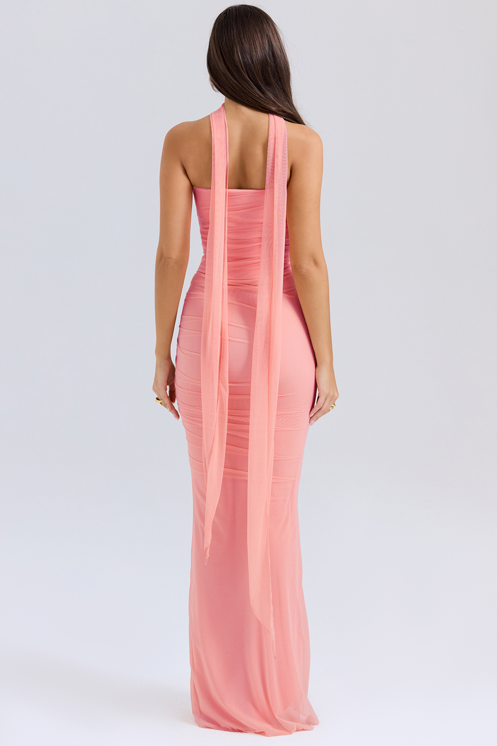 Hallie Peach Strapless Corset With Neck Scarf - luluinthesky