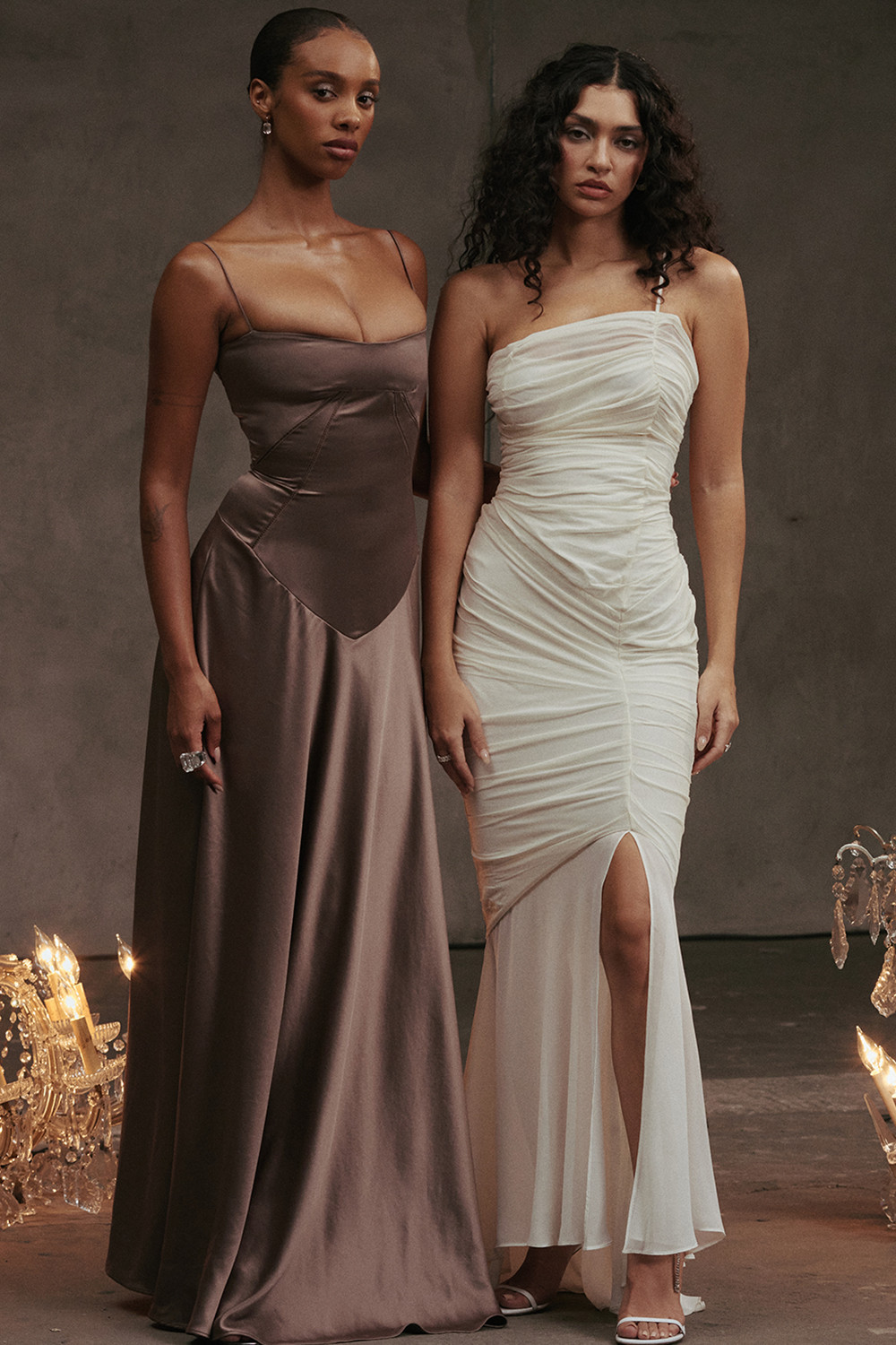 Anabella Smoke Lace Up Maxi Dress - luluinthesky