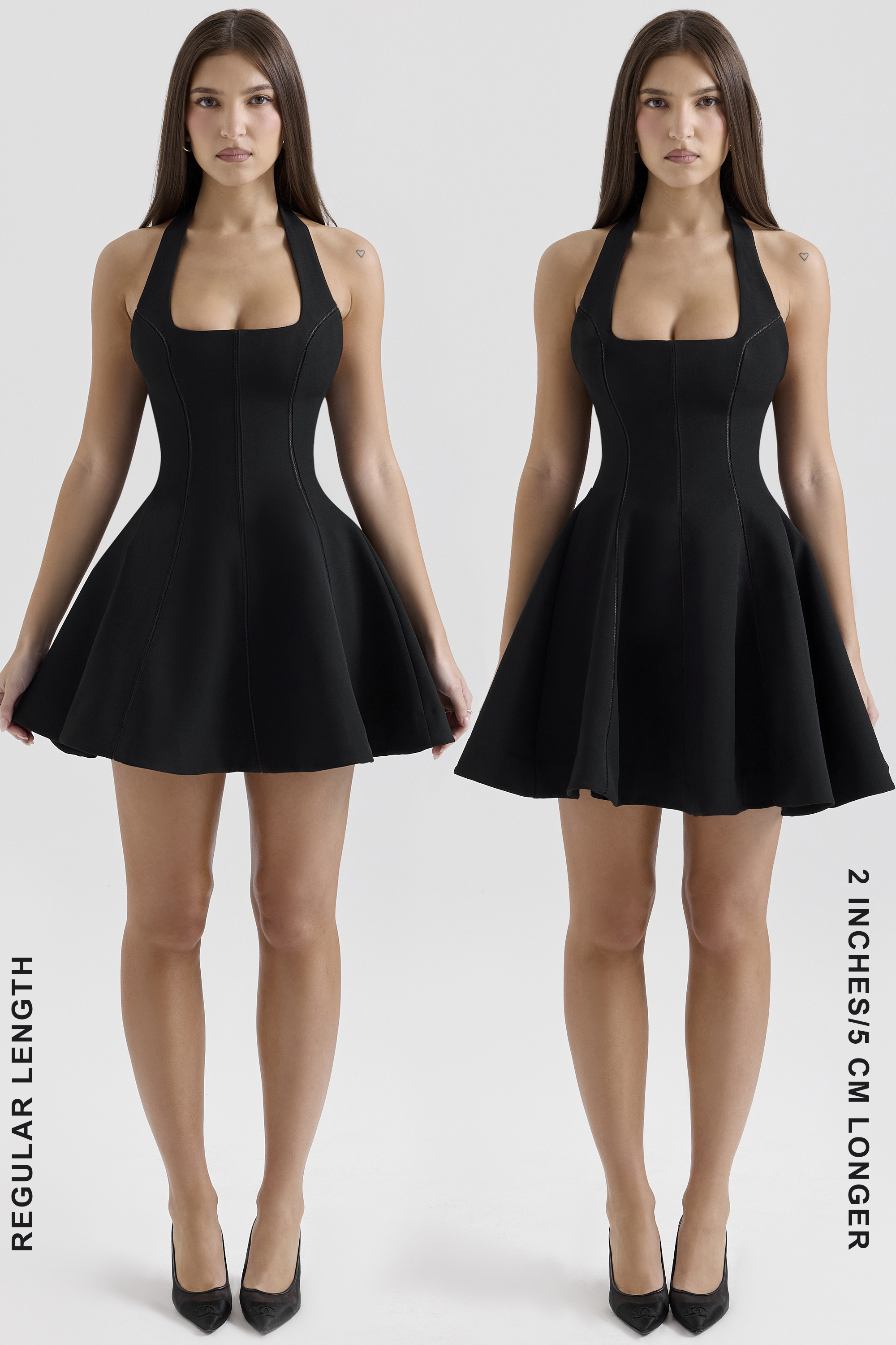 Loulette Black Halter Neck Bow Mini Dress - luluinthesky