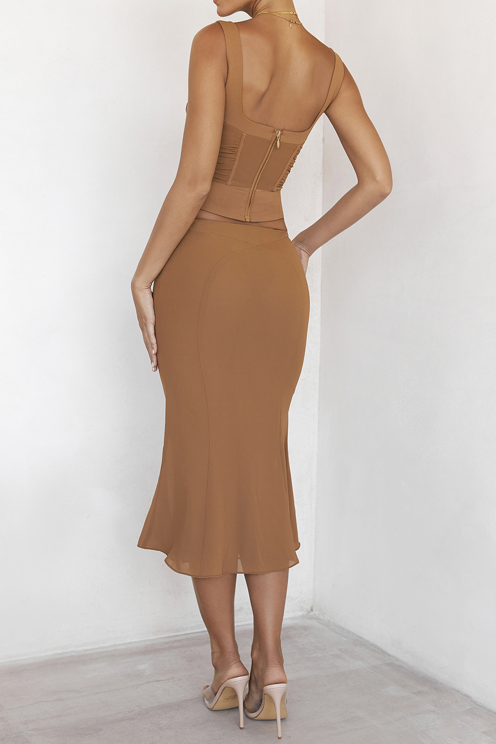 Mistress Rocks Caramel Midi Skirt With Brief - SALE - luluinthesky