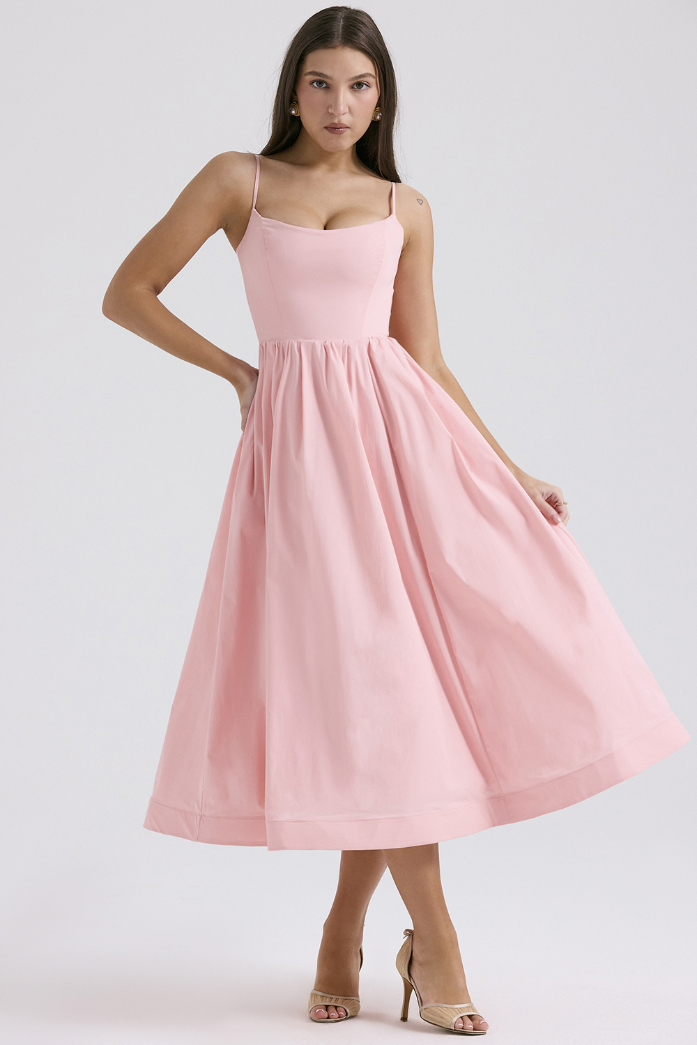 Lolita Rose Pink Cotton Corset Sundress - luluinthesky