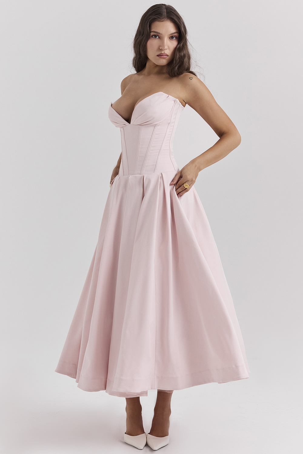 Lady Ballerina Pink Strapless Midi Dress - luluinthesky