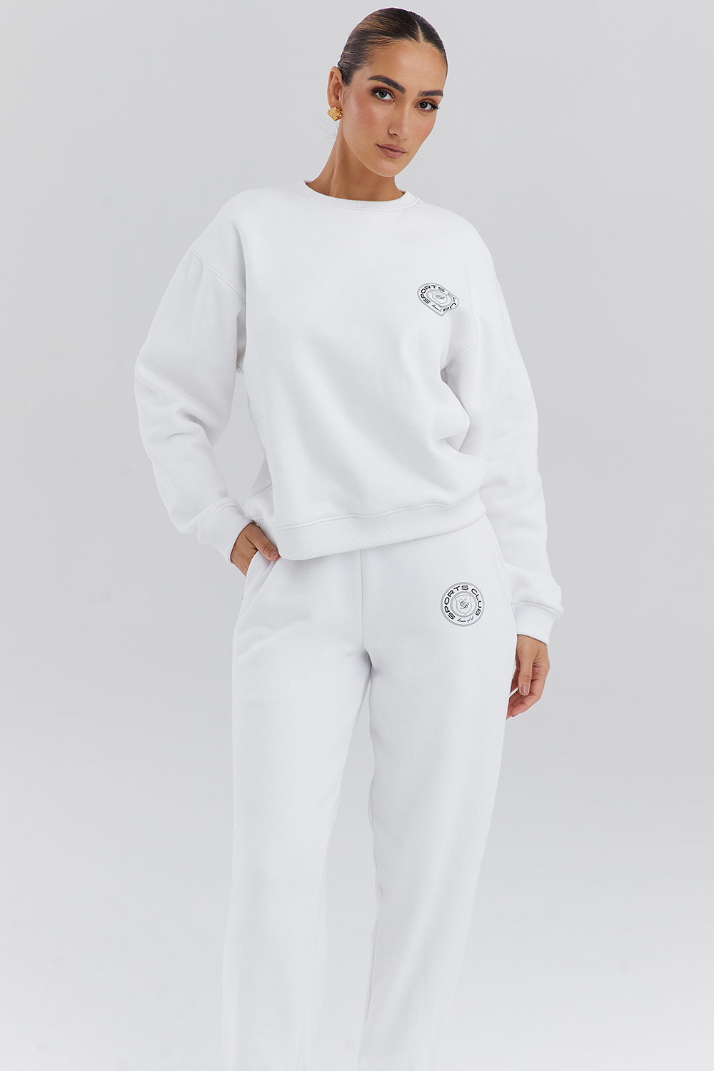 Haze White Crew Neck Sweatshirt - luluinthesky