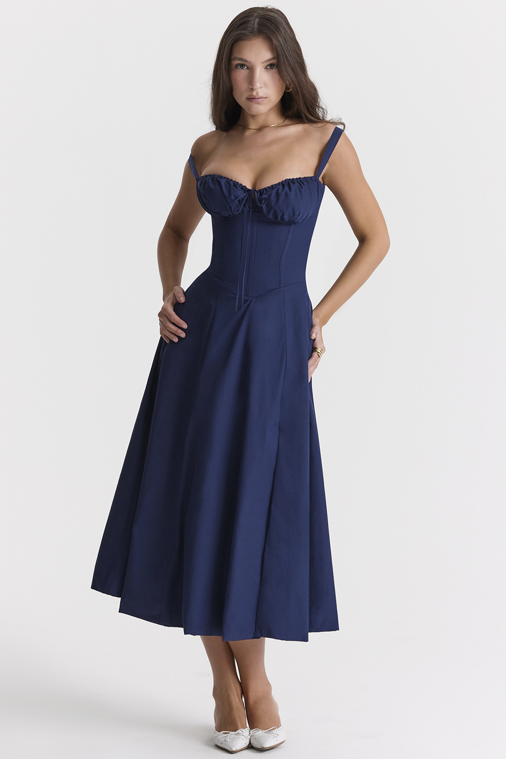 Carmen French Navy Bustier Sundress - luluinthesky