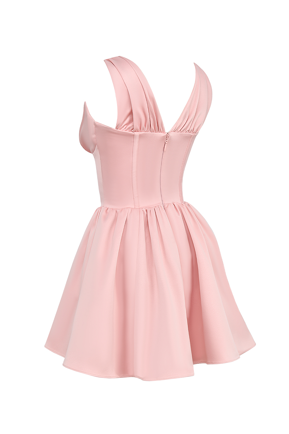 Emmeliette Powder Pink Satin Mini Dress - SALE - luluinthesky