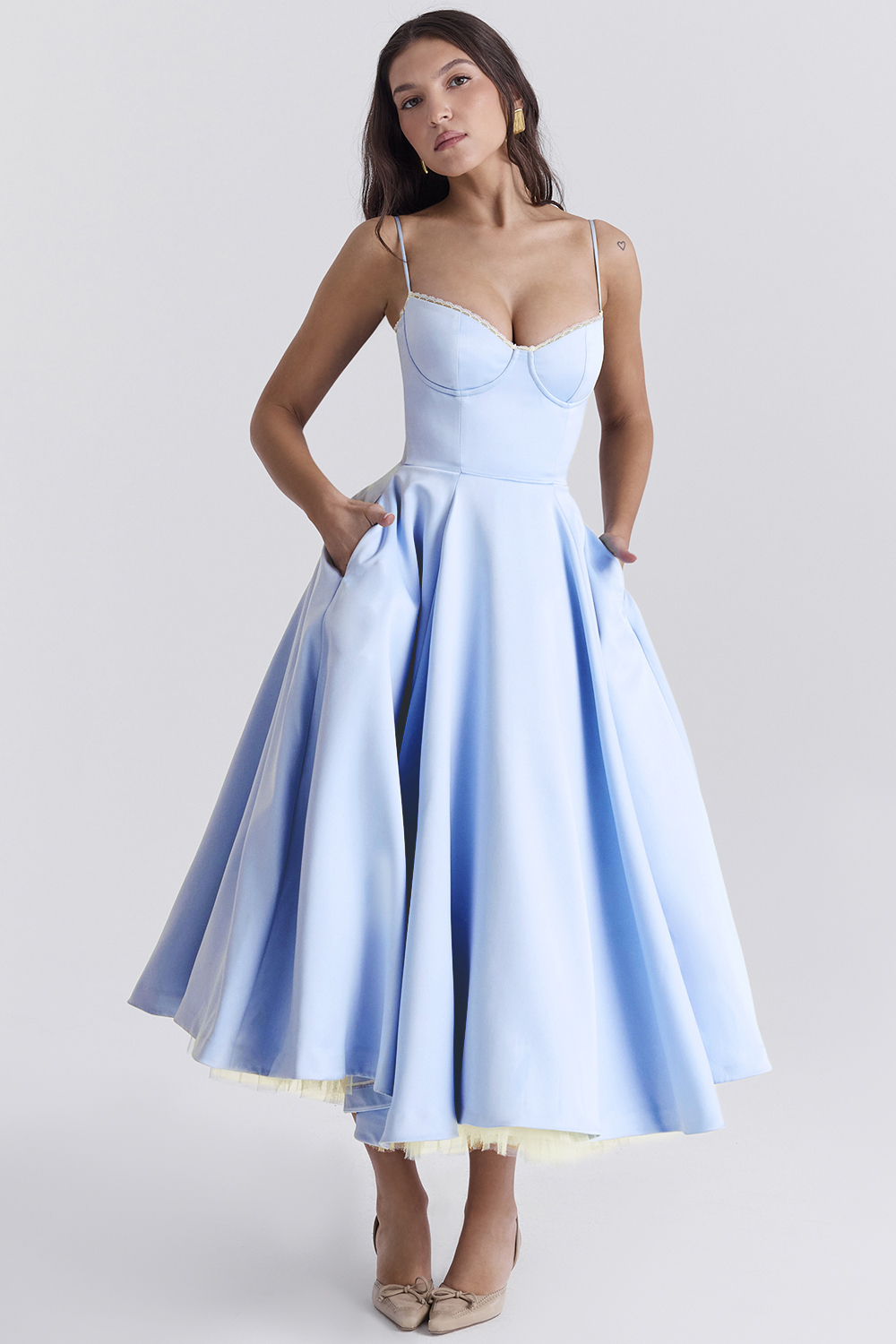 Mademoiselle Cinderella Blue Tulle Midi Dress - luluinthesky