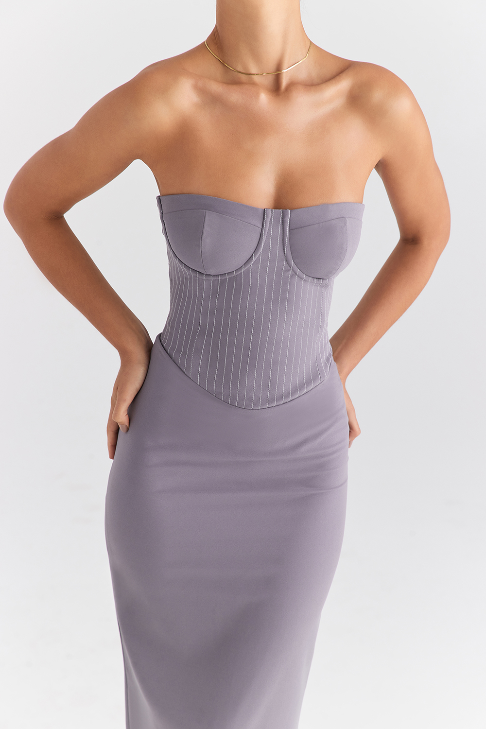 Mistress Rocks Slate Strapless Midi Dress - SALE - luluinthesky