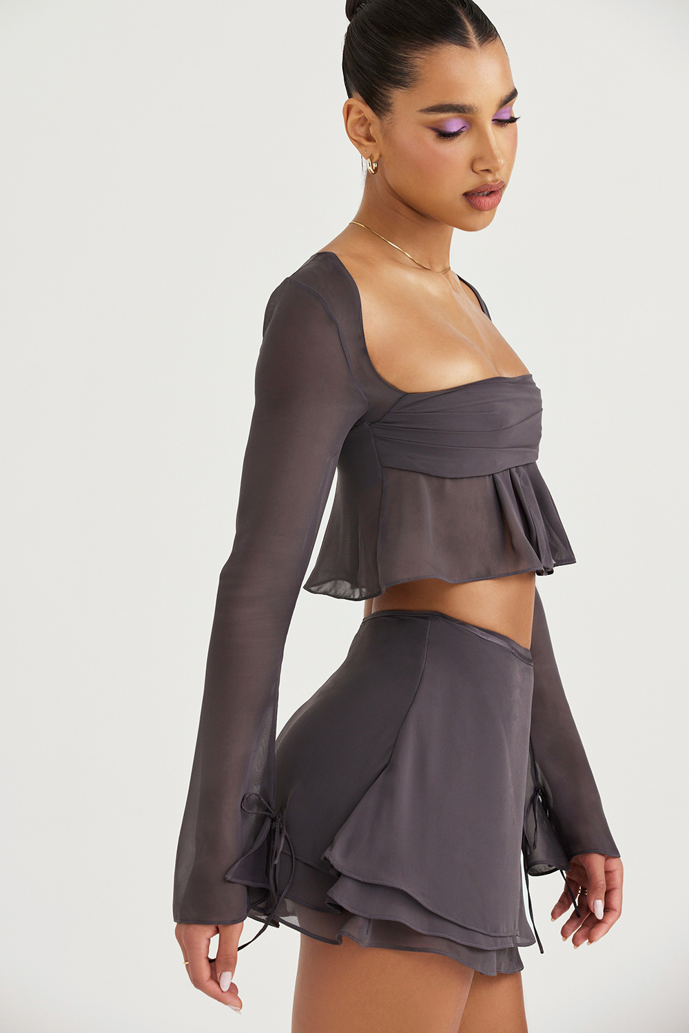 Clarice Shadow Floaty Layered Mini Skirt - luluinthesky