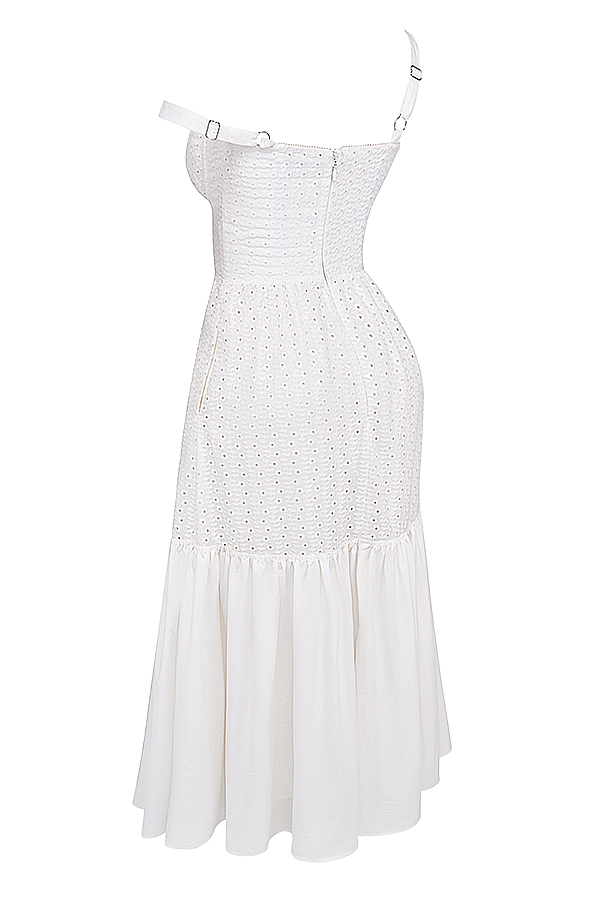 Elia White Broderie Anglaise Midi Sundress - luluinthesky