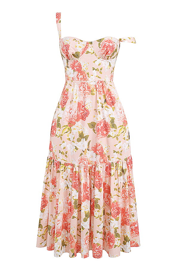 Elia Pink Peony Print Cotton Midi Sundress - luluinthesky
