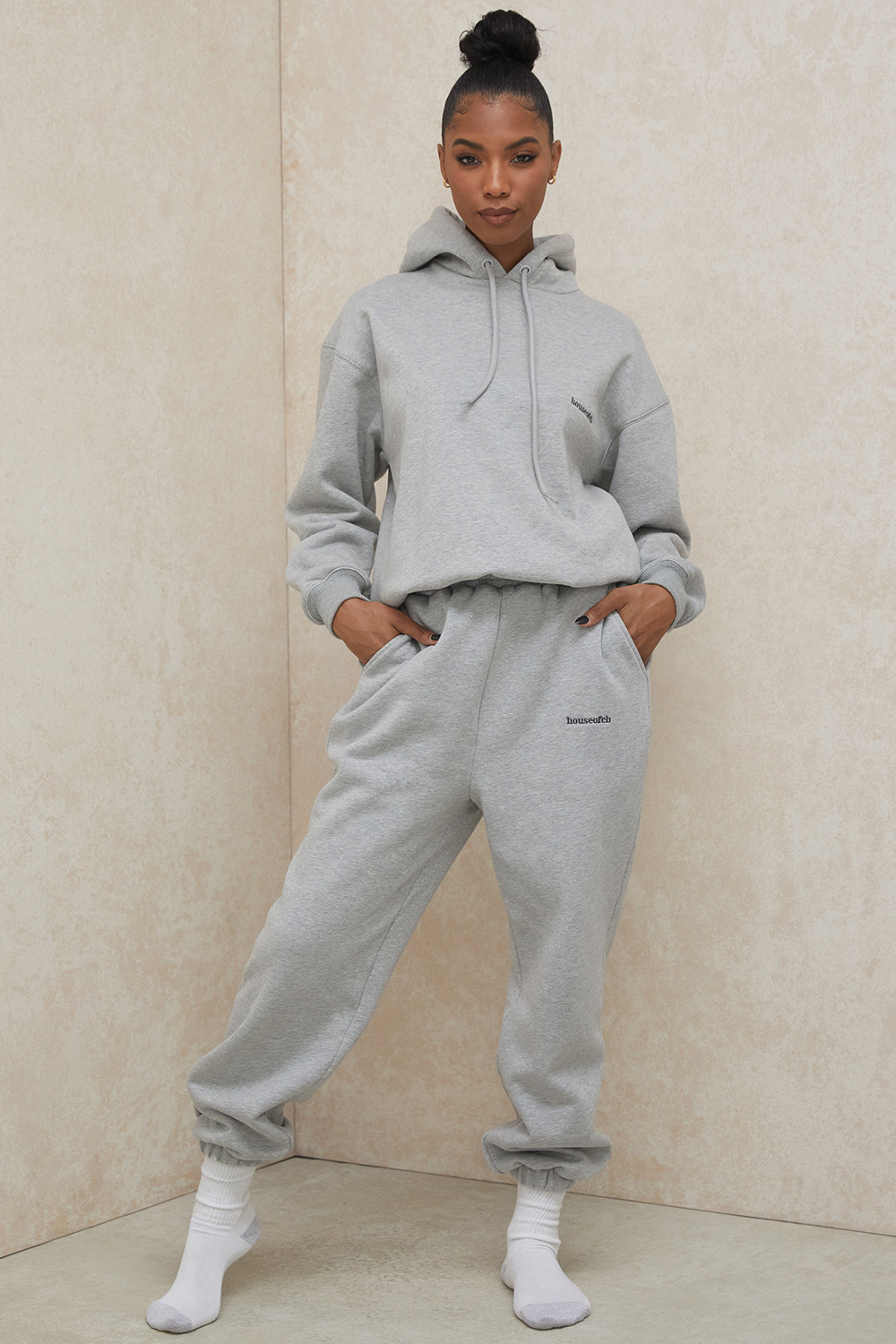 Sky Grey Fleece Back Jogging Trousers - luluinthesky