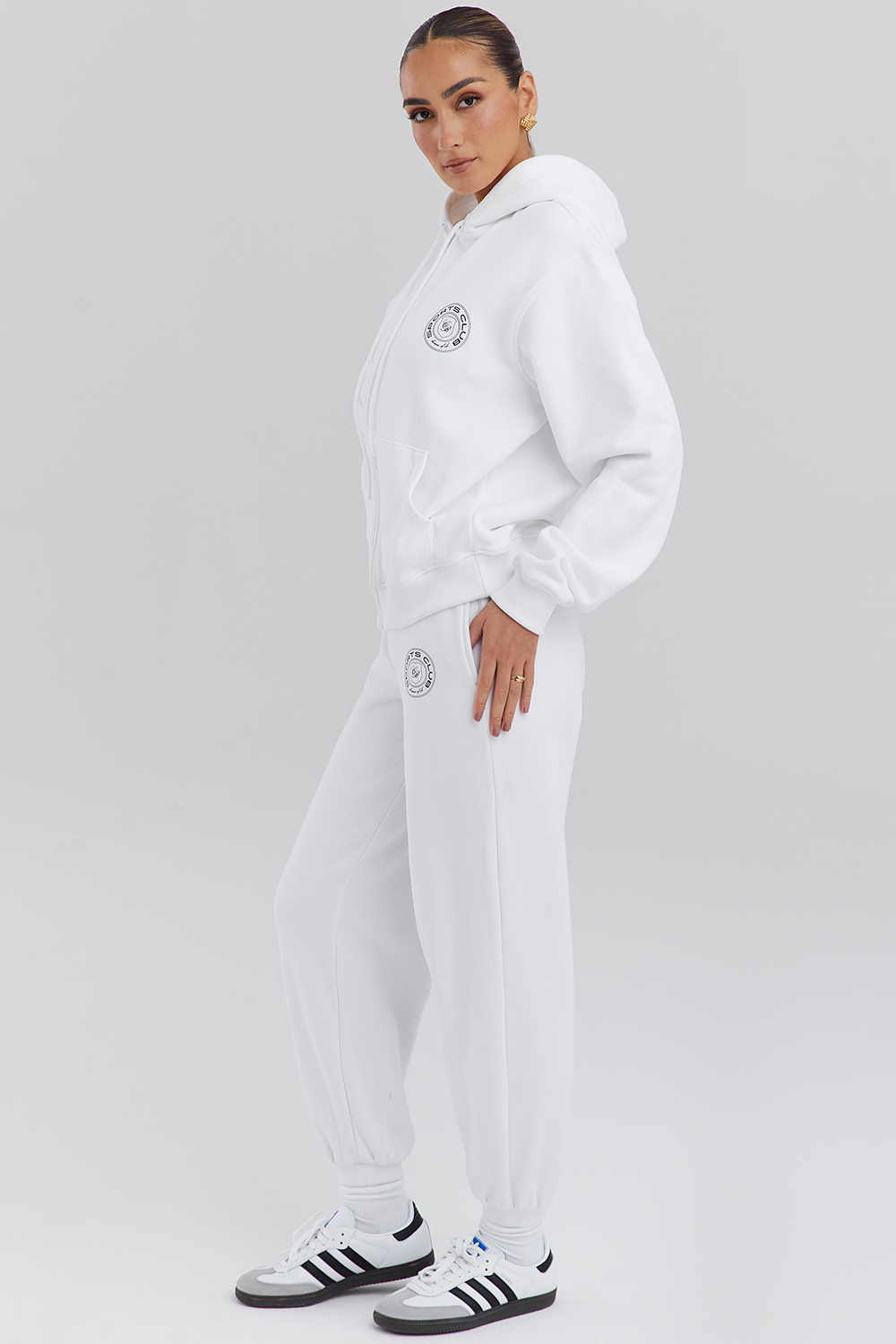 Coast White Fleece Back Jogging Trousers - luluinthesky