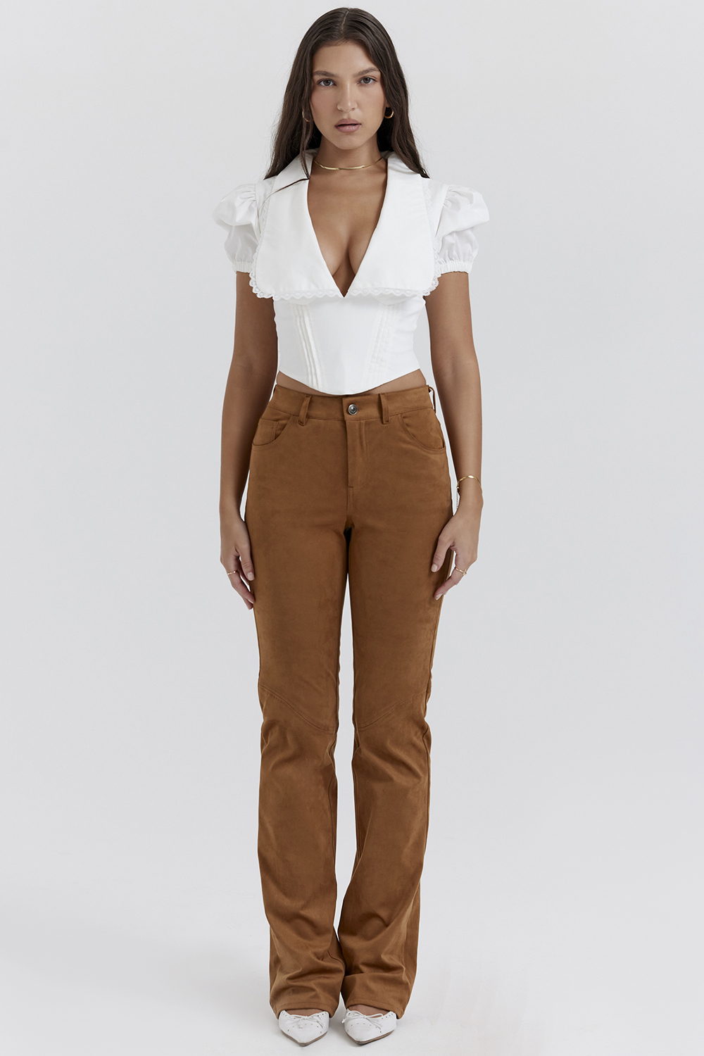 Apollo Tan Vegan Suede Trousers - luluinthesky