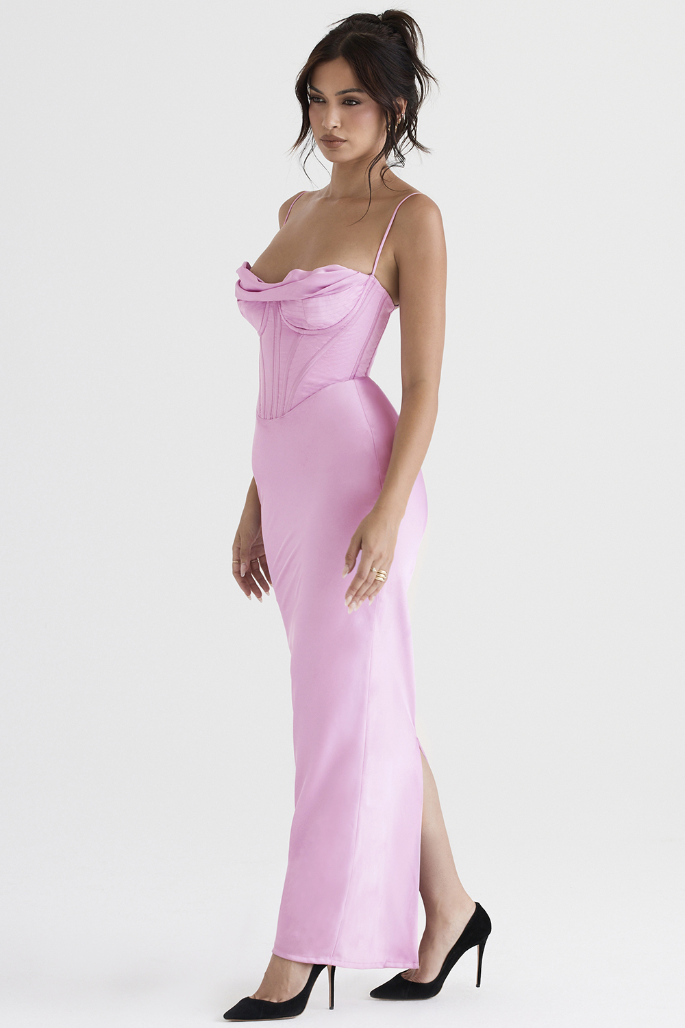 Charmaine Pink Corset Maxi Dress - luluinthesky