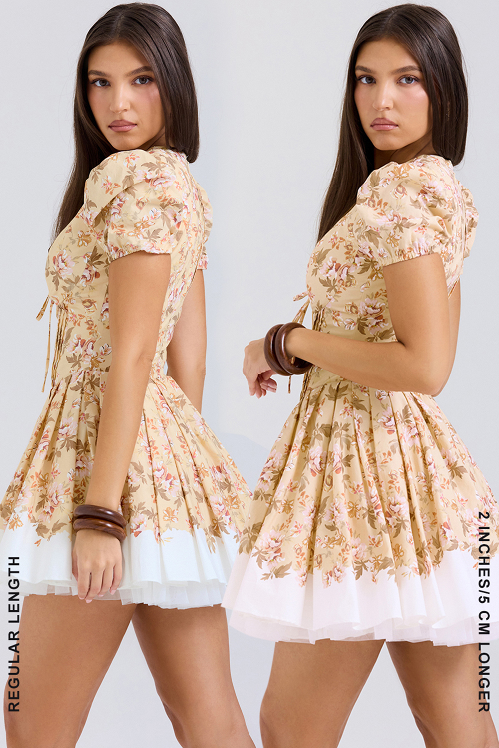Imani Honeyflower Print Pleated Cotton Mini Dress - luluinthesky