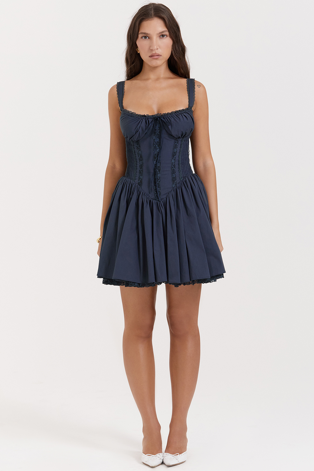 Pietra French Navy Corset Mini Dress - luluinthesky