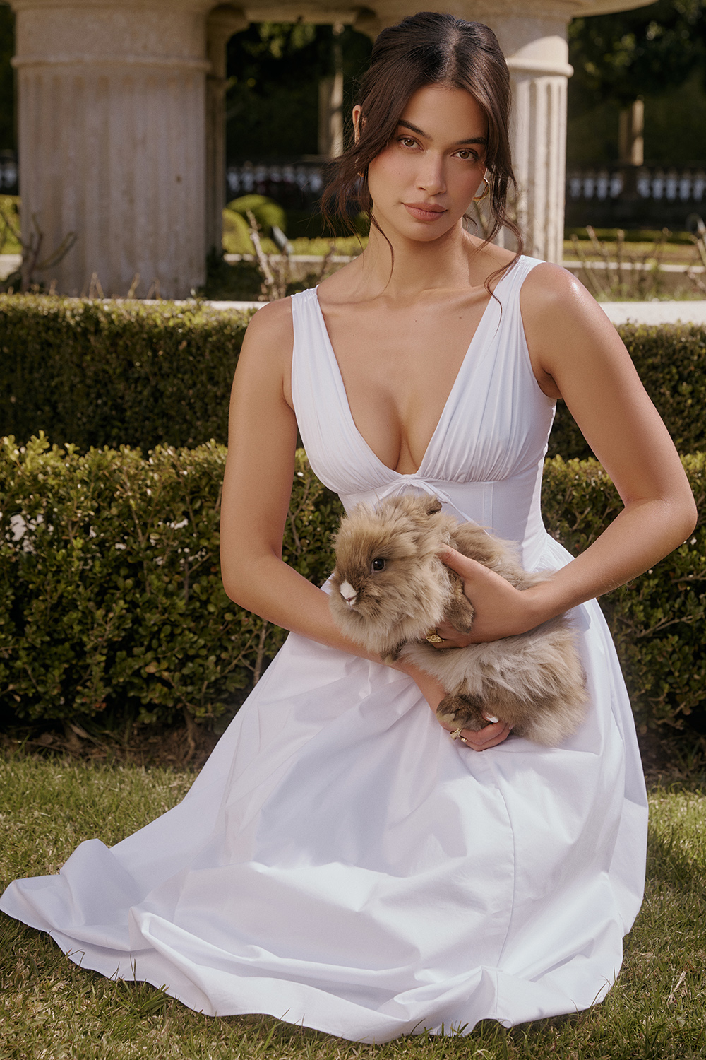 Emmelina White Cotton Corset Sundress - luluinthesky