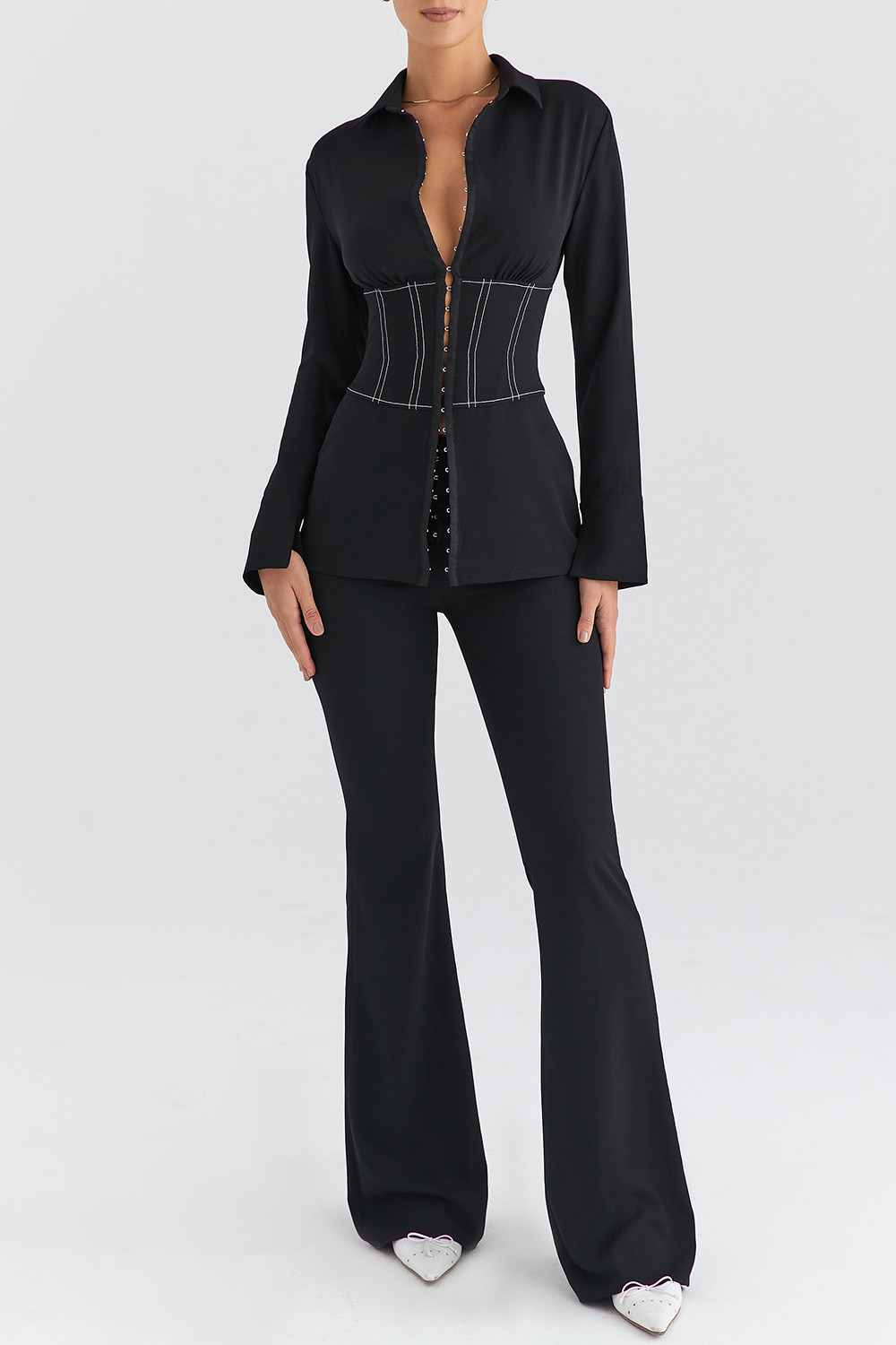 Mistress Rocks Black Skinny Flare Trousers - SALE - luluinthesky