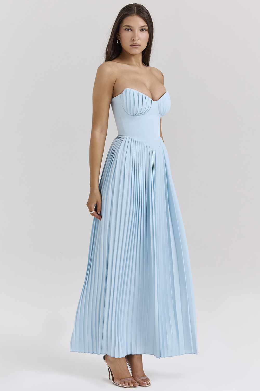 Marcella Ocean Blue Pleated Maxi Dress - luluinthesky