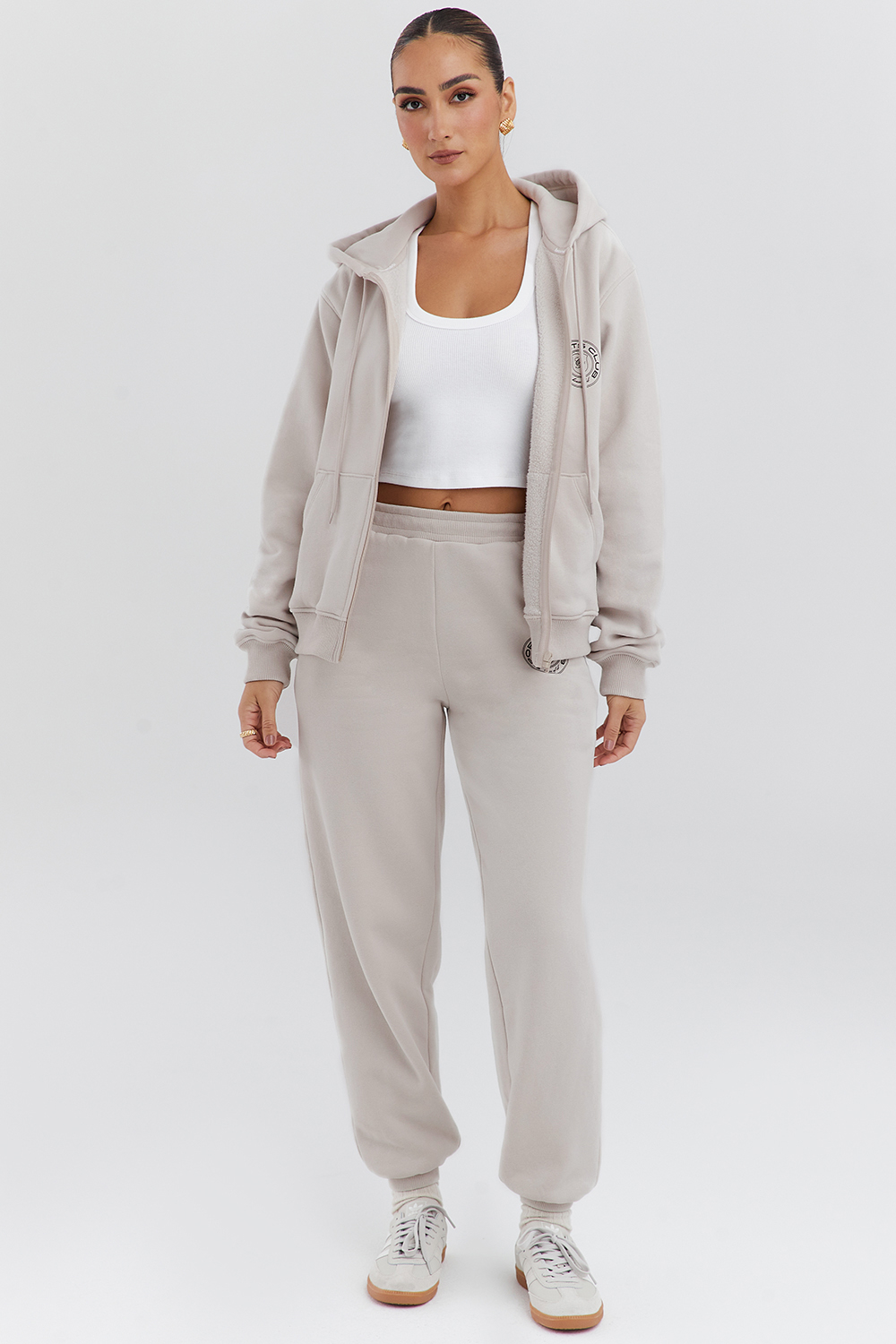 Mirage Cloud Cotton Fleece-Back Zip Through Hoodie - luluinthesky