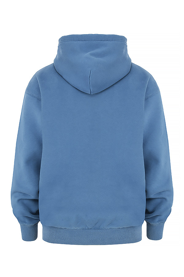 Storm Azure Cotton Fleece-Back Zip Through Hoodie - luluinthesky