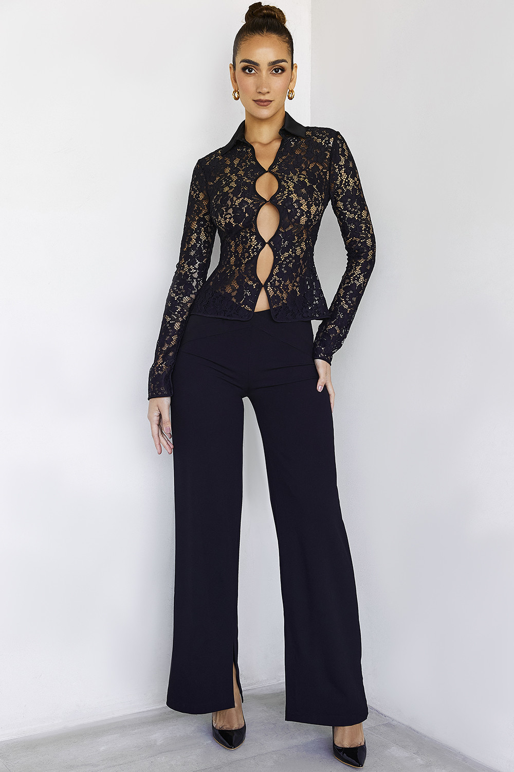 HavenMistress Rocks  Black Wide Leg Trousers - SALE - luluinthesky