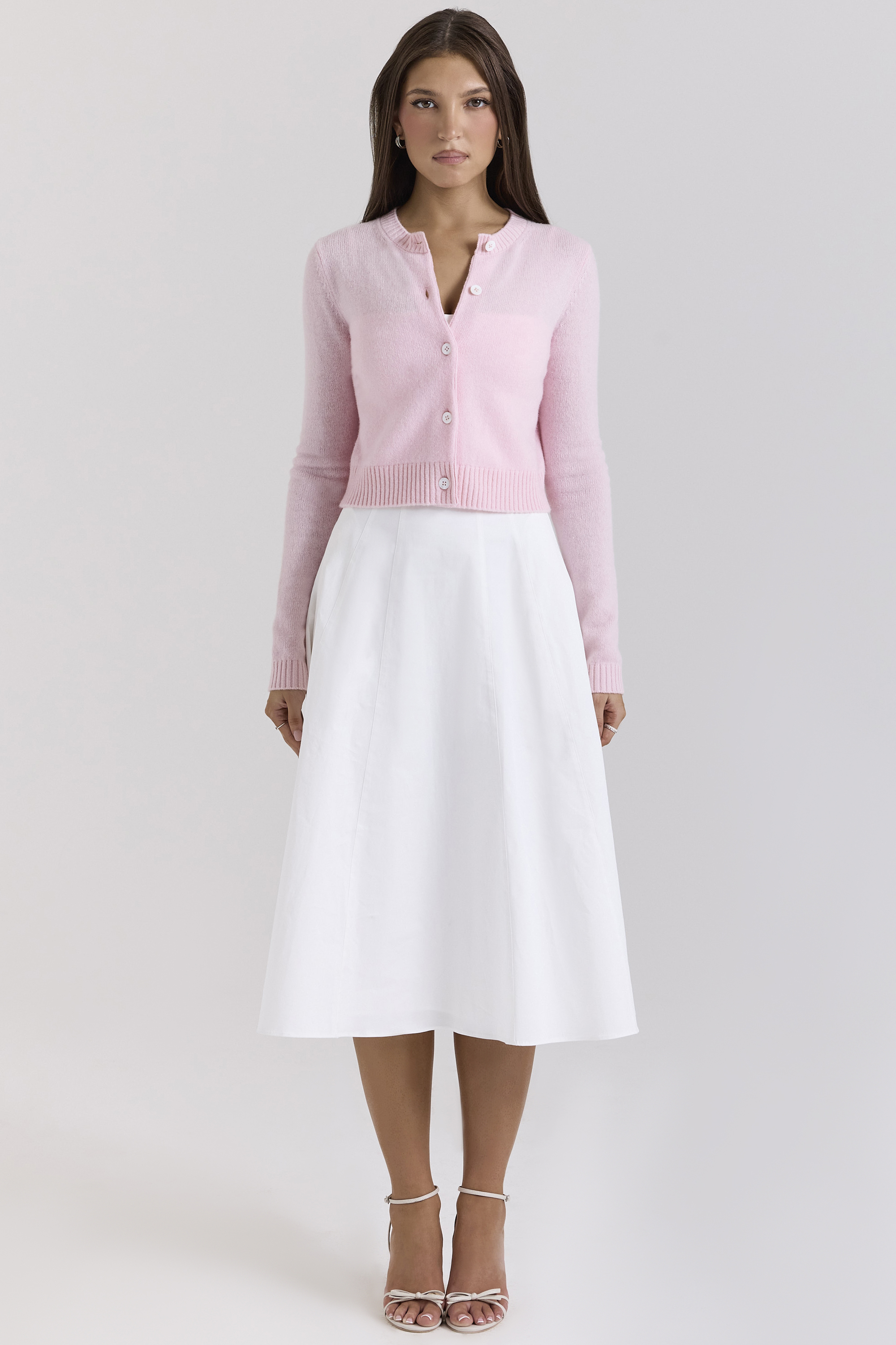 Alliana Pink Cropped Wool Cardigan - luluinthesky