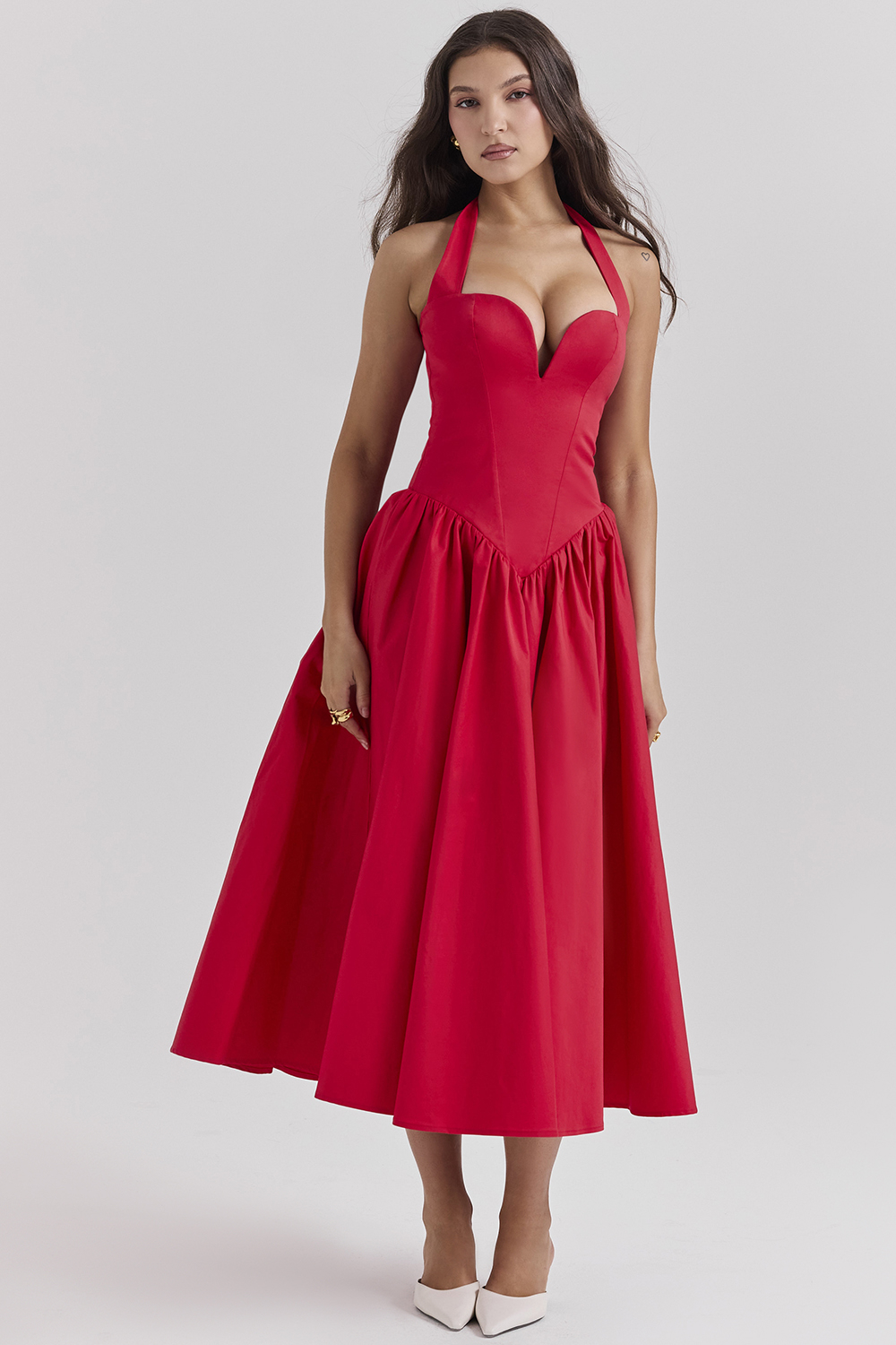 Coquette Scarlet Halter Midi Dress - luluinthesky
